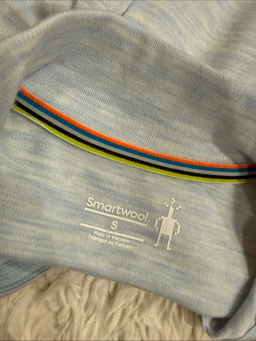 Smartwool Girls Small Merino 250 Base Layer Quarter-Zip Top, Blue